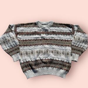 Vintage Multicolor Patterned Sweater